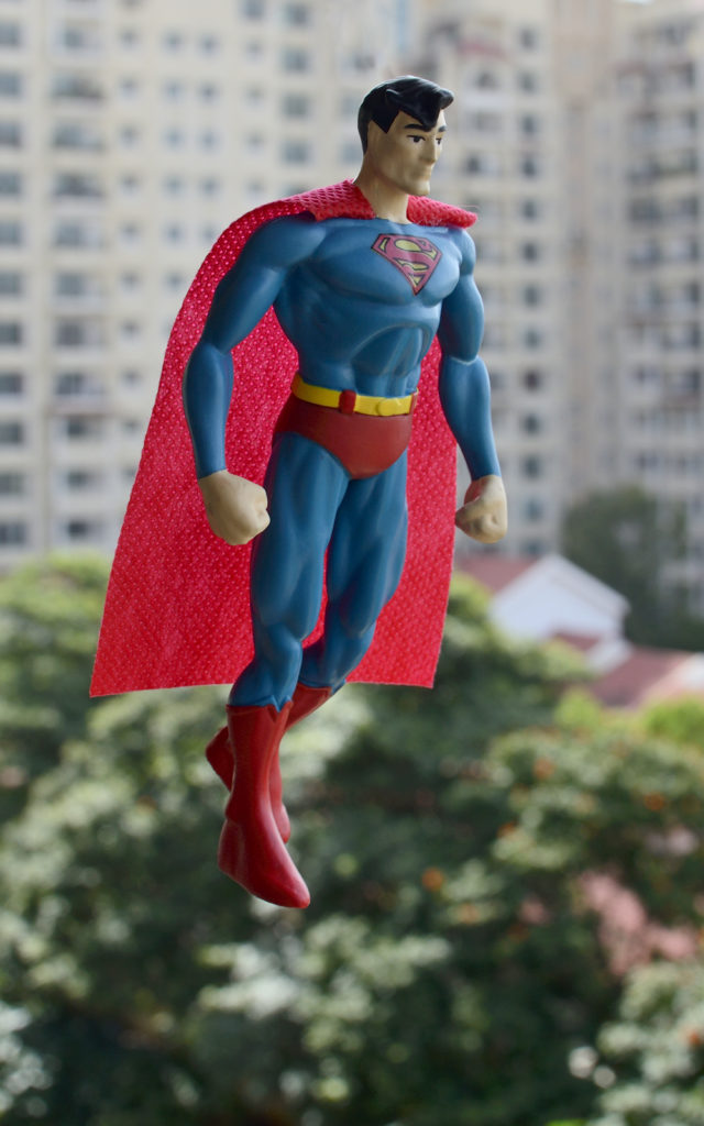 Bendable Superman Figure Photography